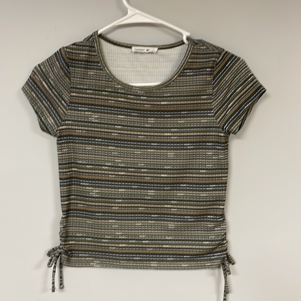 Cute beautees Girls' top/shirt, 12, shades of green , side ties, stretchy